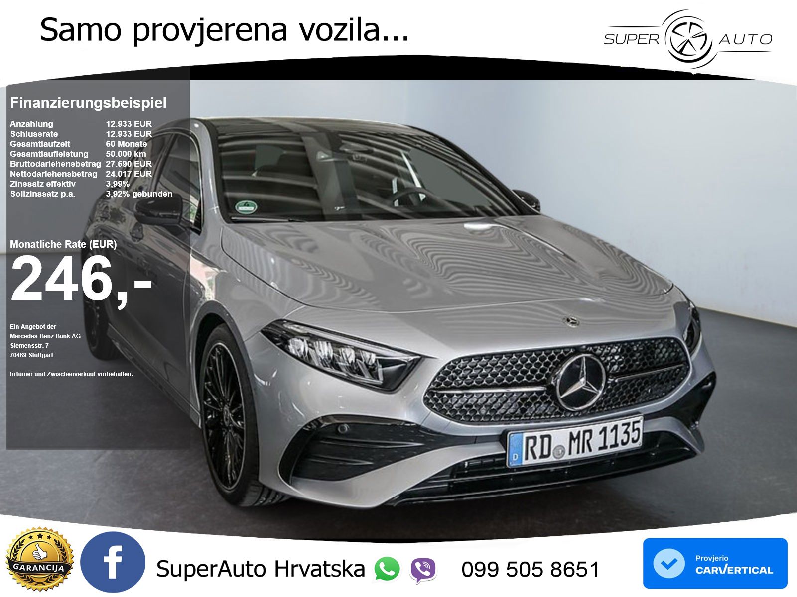 Mercedes-Benz A 200 7G-DCT AMG LED+GR SJED+ACC