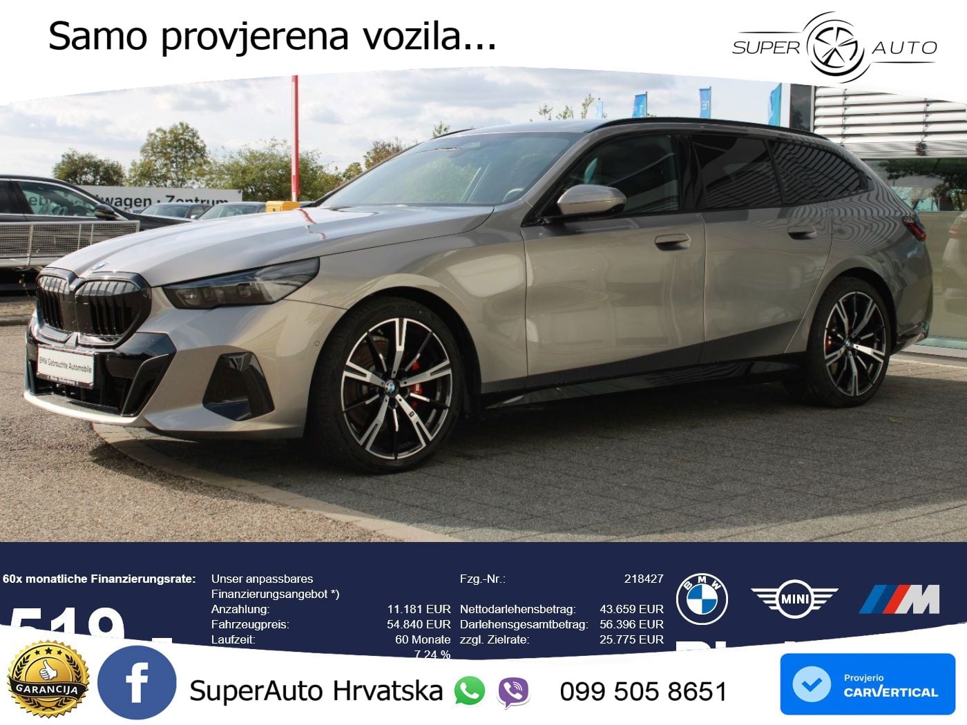BMW 520d Touring (197 KS) xDrive Steptronic M Sport LED+GR SJED+ACC