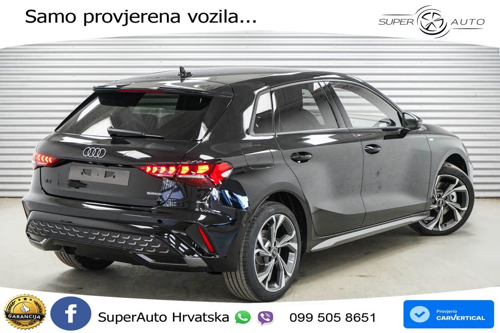 Audi A3 Sportback 40 TFSI (204 KS) quattro S tronic LED+GR SJED+ACC