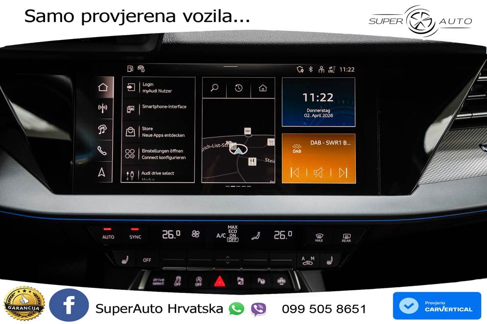 Audi A3 Sportback 40 TFSI (204 KS) quattro S tronic LED+GR SJED+ACC