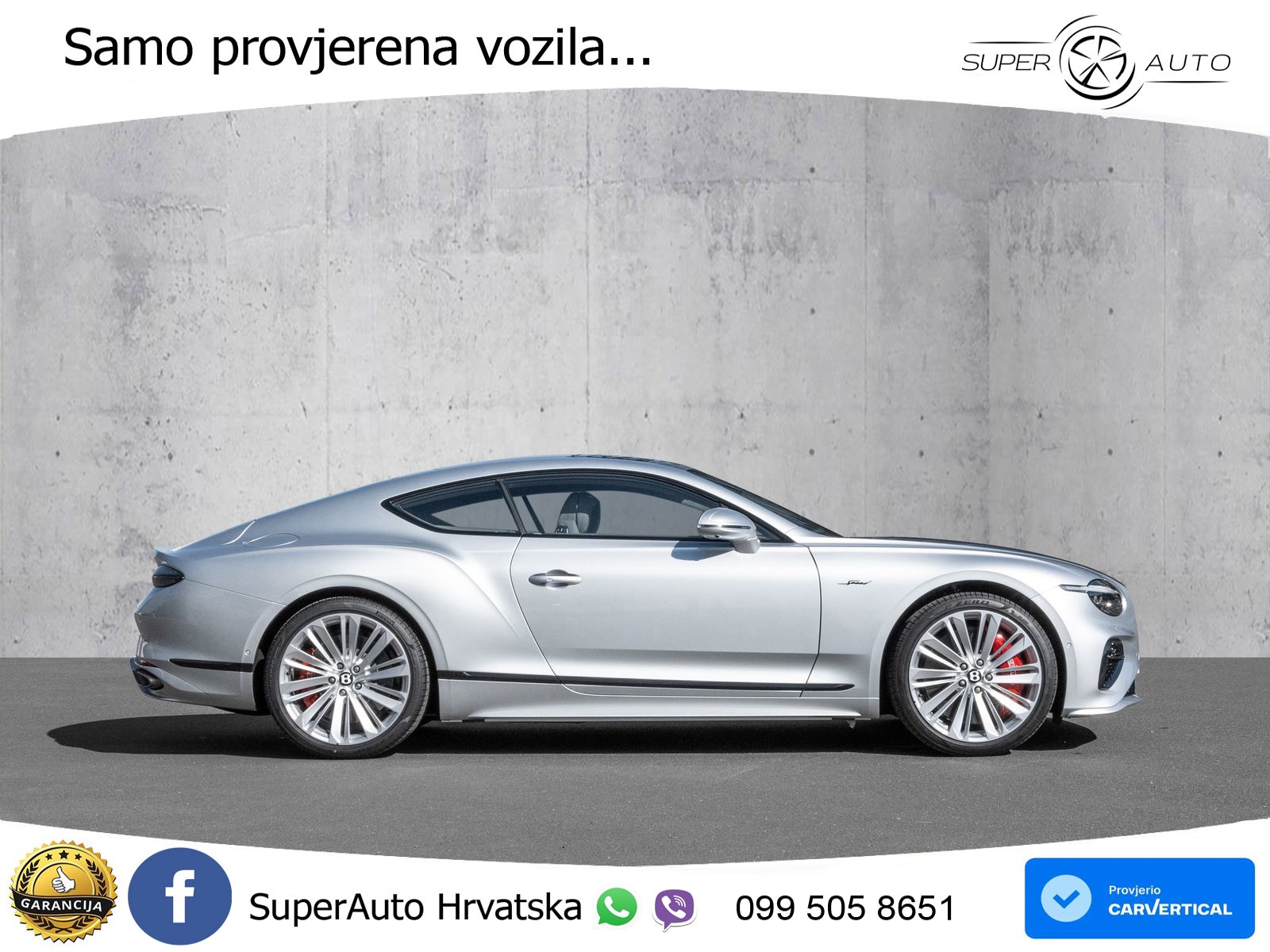 Bentley Continental GT IV 4.0 V8 TFSi (782 KS) AWD DCT ZRAČNI+ACC+GR SJED+KAM+PANO