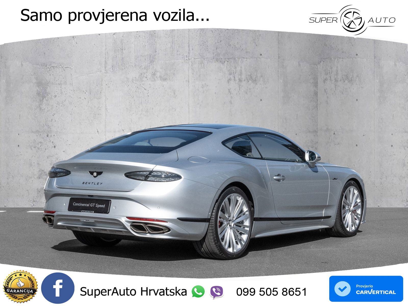 Bentley Continental GT IV 4.0 V8 TFSi (782 KS) AWD DCT ZRAČNI+ACC+GR SJED+KAM+PANO