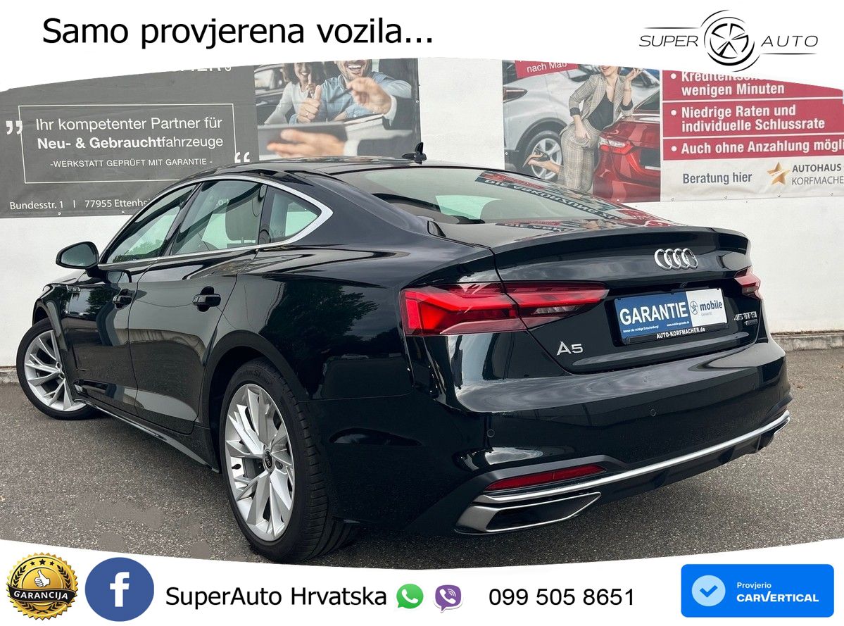 Audi A5 Sportback 45 TFSI (265 KS) quattro S tronic ZRAČNI+ACC+GR SJED+KAM
