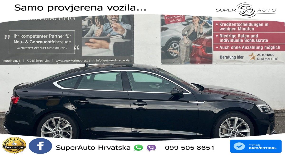 Audi A5 Sportback 45 TFSI (265 KS) quattro S tronic ZRAČNI+ACC+GR SJED+KAM