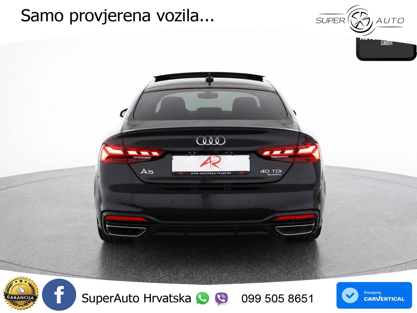 Audi A5 Sportback 40 TDI (204 KS) quattro S tronic S line MATRIX+GR SJED+KAM