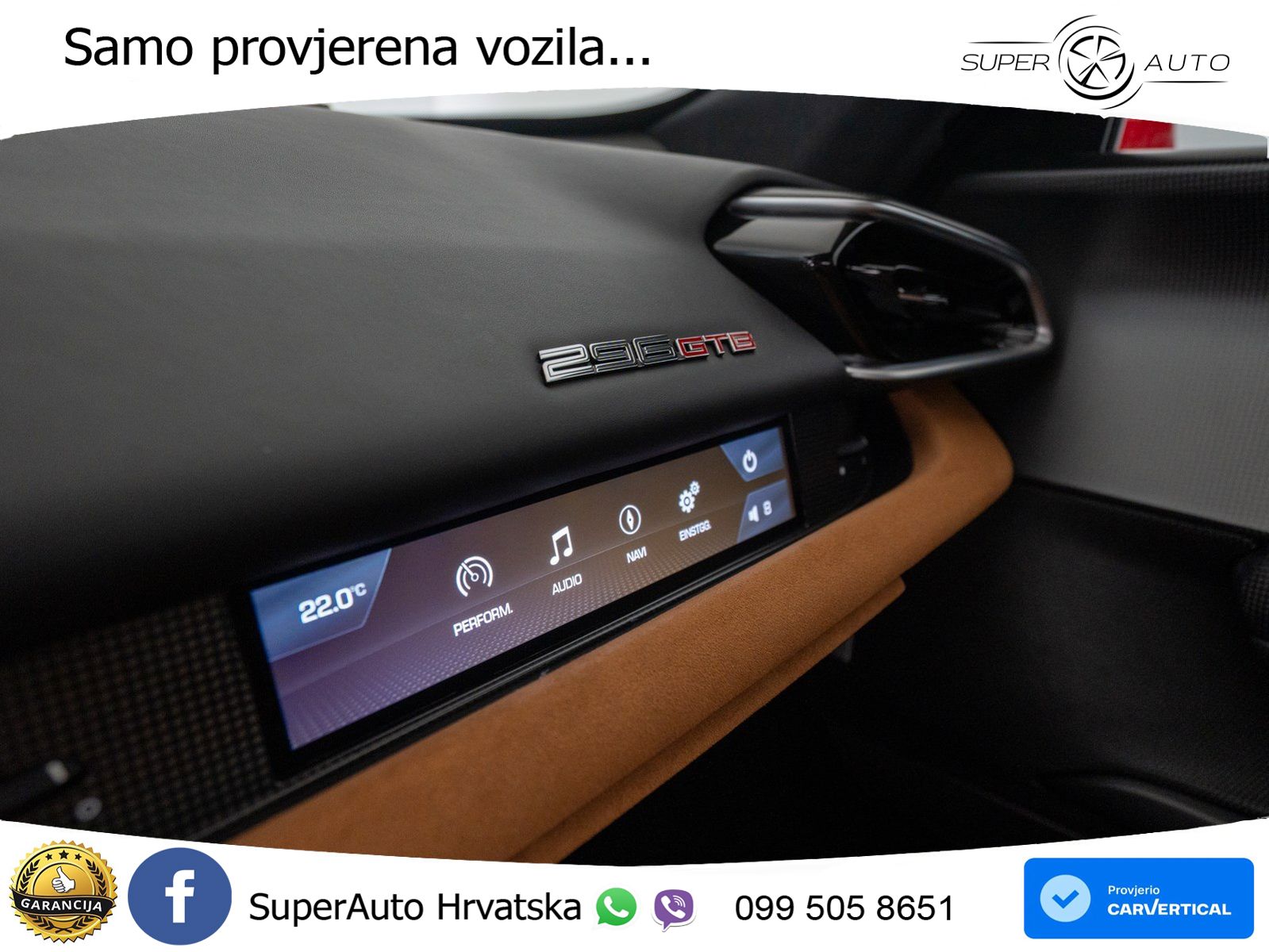 Ferrari 296 GTB 3.0 V6 (830 KS) F1 DCT LED+ACC
