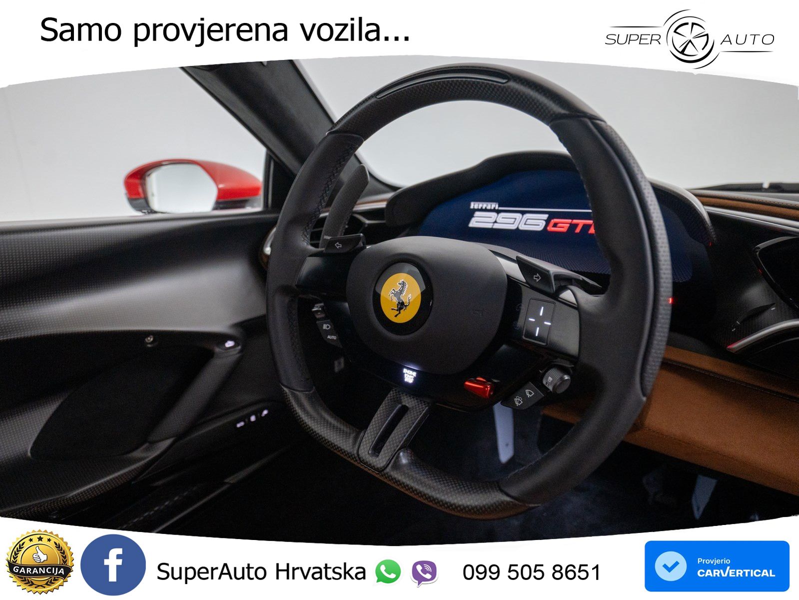 Ferrari 296 GTB 3.0 V6 (830 KS) F1 DCT LED+ACC