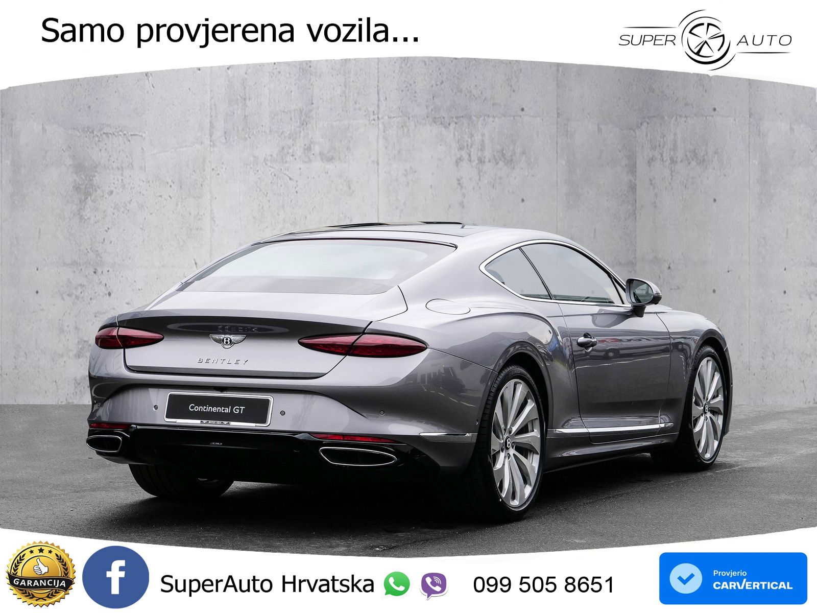 Bentley Continental GT IV 4.0 V8 TFSi (680 KS) AWD DCT ZRAČNI+ACC+GR SJED+KAM+PANO