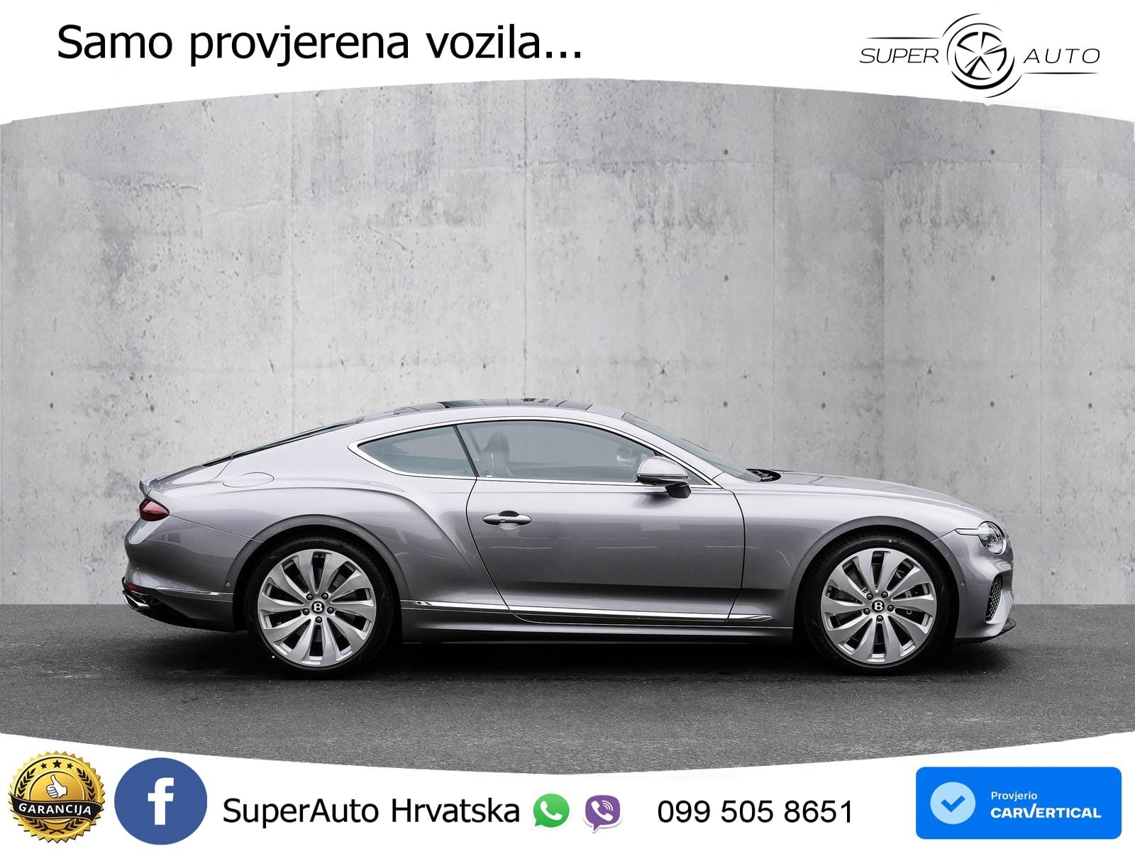 Bentley Continental GT IV 4.0 V8 TFSi (680 KS) AWD DCT ZRAČNI+ACC+GR SJED+KAM+PANO