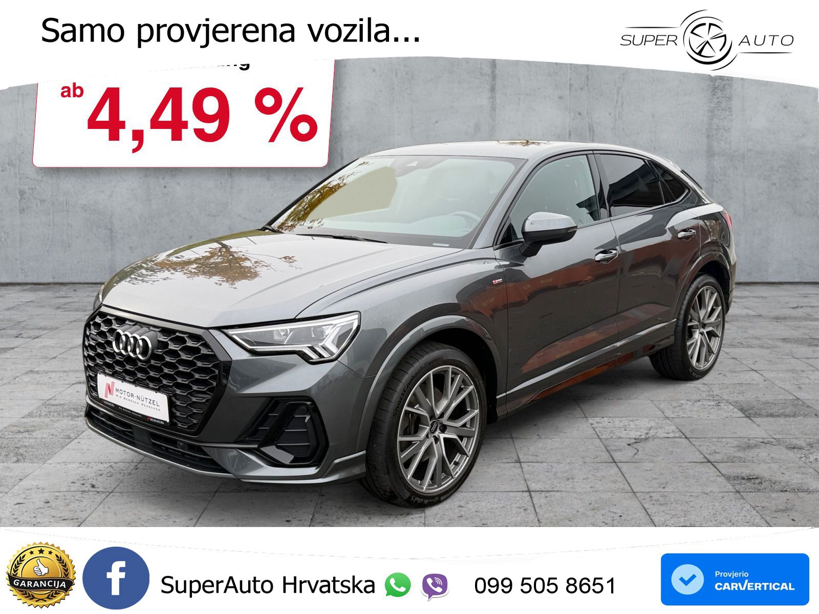 Audi Q3 Sportback 40 TFSI (190 KS) quattro S tronic S line LED+GR SJED+ACC