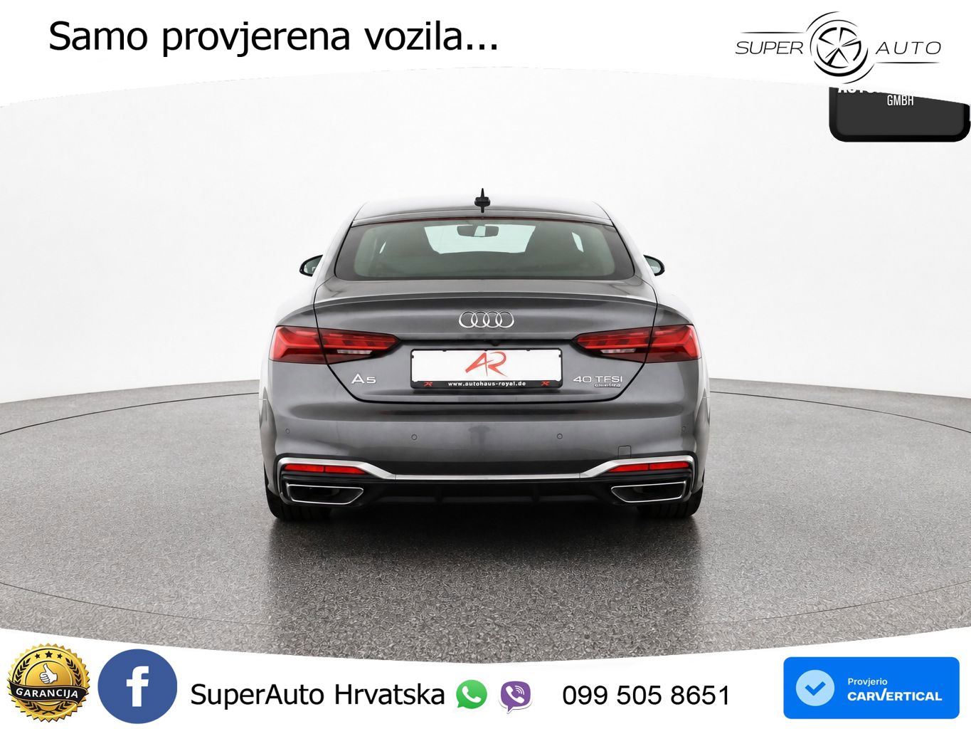 Audi A5 Sportback  40 TFSI (204 KS) quattro S tronic S line MATRIX+GR SJED+KAM