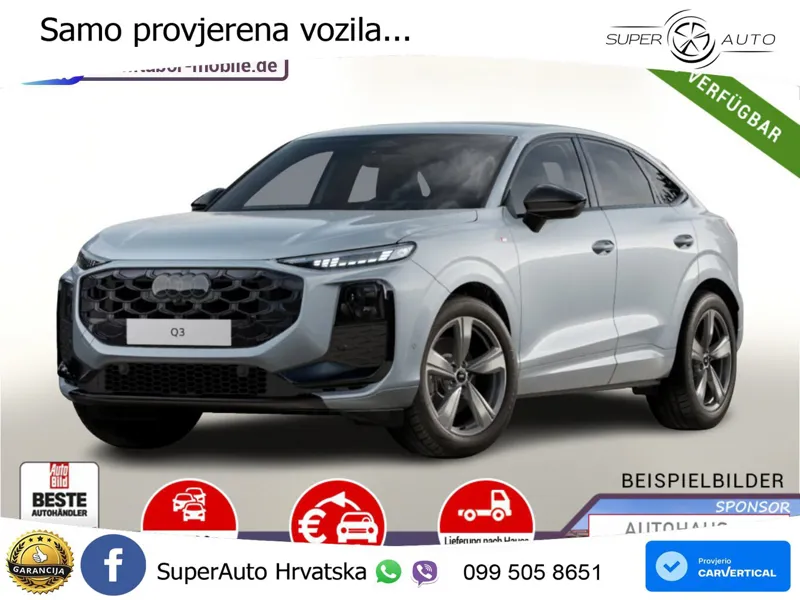 Audi Q3 Sportback 2.0 TDI (193 KS) quattro S tronic LED+GR SJED+ACC