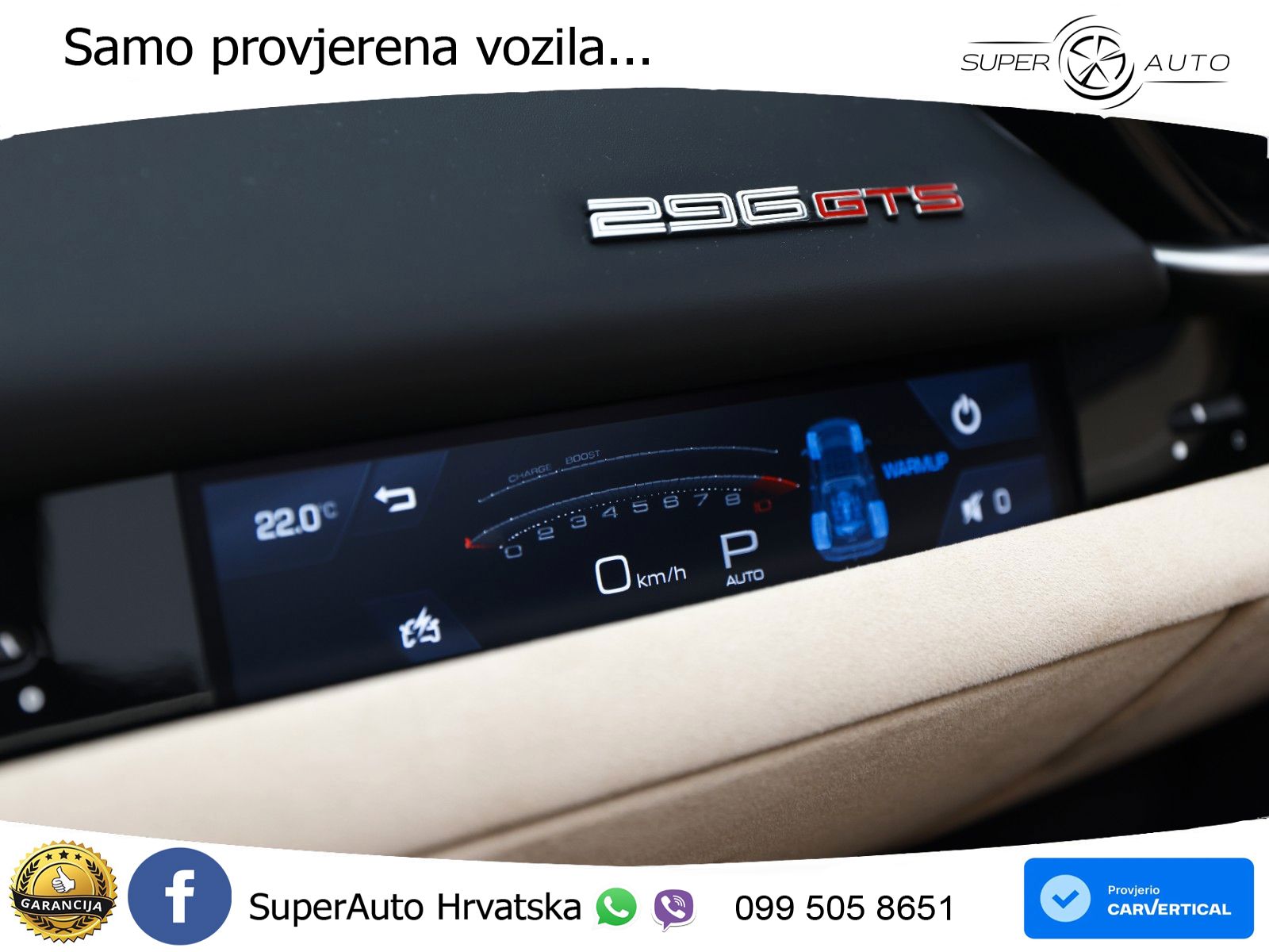 Ferrari 296 GTS 3.0 V6 (830 KS) F1 DCT LED+GR SJED+ACC
