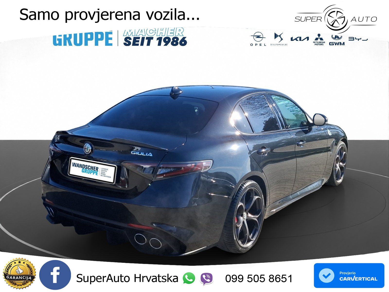 Alfa Romeo Giulia Quadrifoglio 2.9 V6 Bi-Turbo (520 KS) Automatic LED+GR SJED+ACC