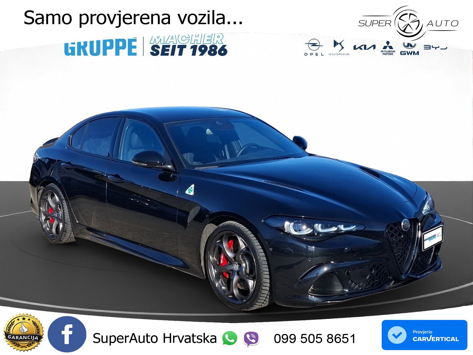 Alfa Romeo Giulia Quadrifoglio 2.9 V6 Bi-Turbo (520 KS) Automatic LED+GR SJED+ACC
