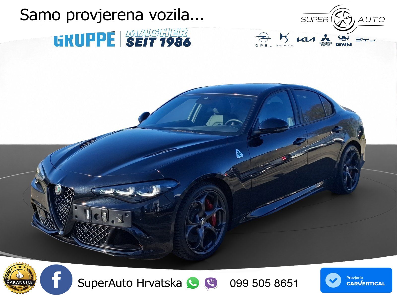 Alfa Romeo Giulia Quadrifoglio 2.9 V6 Bi-Turbo (520 KS) Automatic LED+GR SJED+ACC
