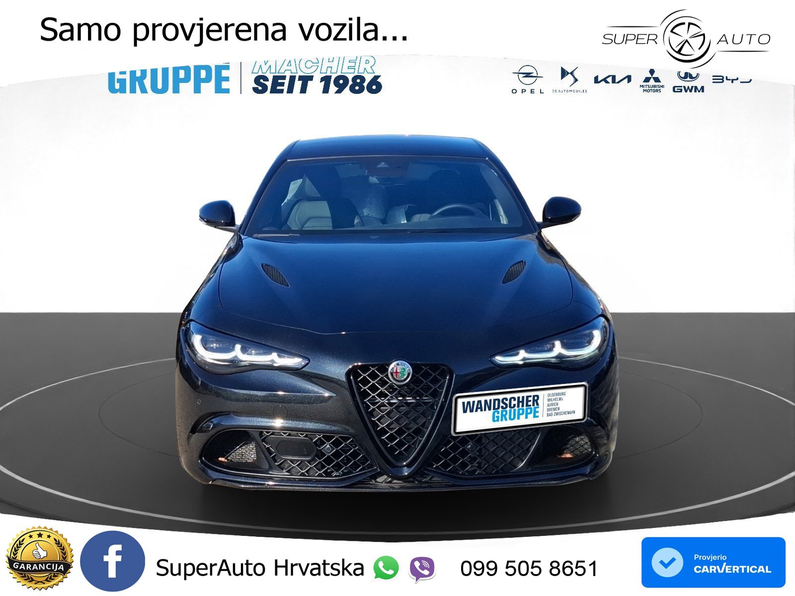 Alfa Romeo Giulia Quadrifoglio 2.9 V6 Bi-Turbo (520 KS) Automatic LED+GR SJED+ACC