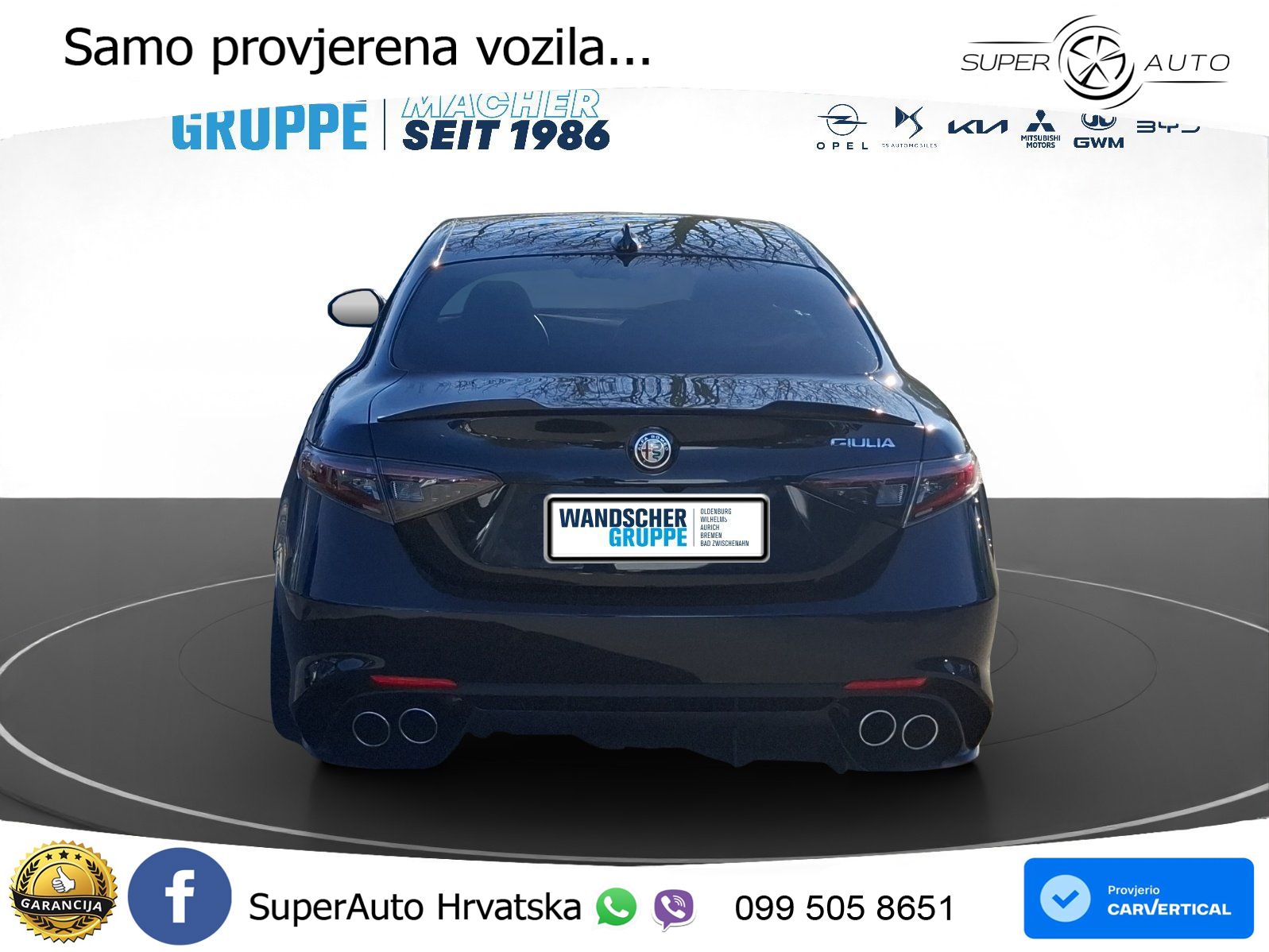 Alfa Romeo Giulia Quadrifoglio 2.9 V6 Bi-Turbo (520 KS) Automatic LED+GR SJED+ACC