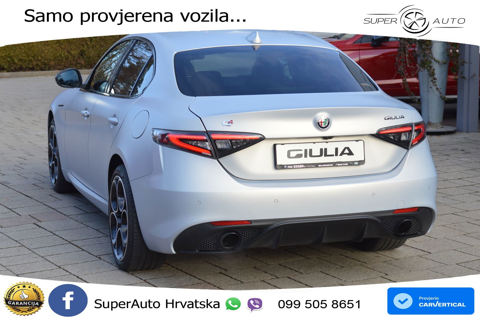 Alfa Romeo Giulia 2.0 Turbo (280 KS) Q4 Automatic LED+GR SJED+ACC
