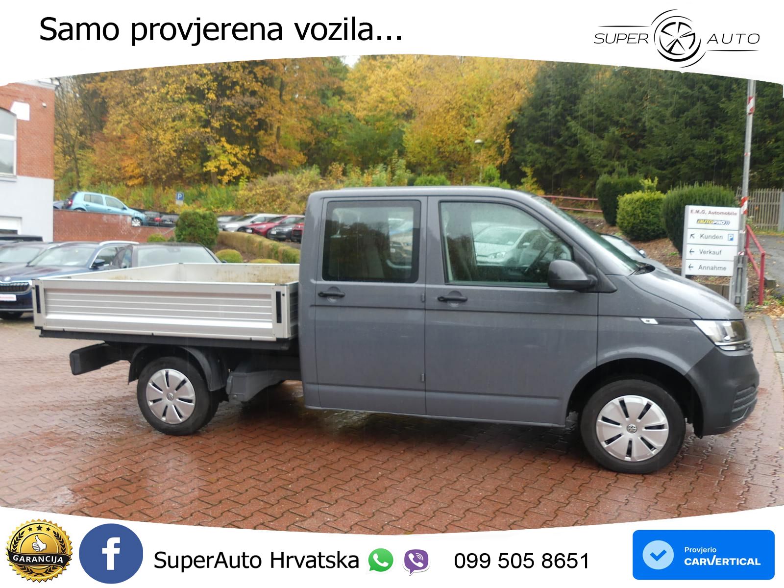 Volkswagen T6.1 Transporter*Pritsche*DoKa*1.Hand*Klima*AHK 110 KS