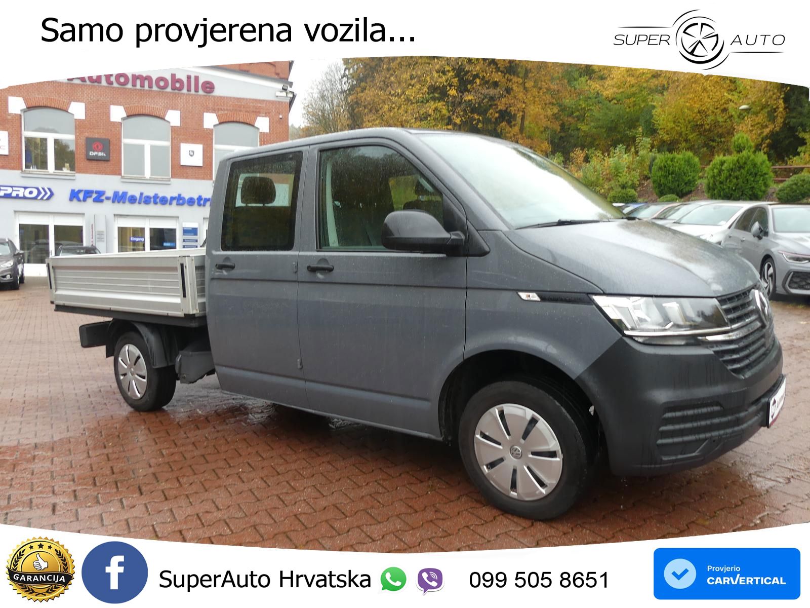 Volkswagen T6.1 Transporter*Pritsche*DoKa*1.Hand*Klima*AHK 110 KS