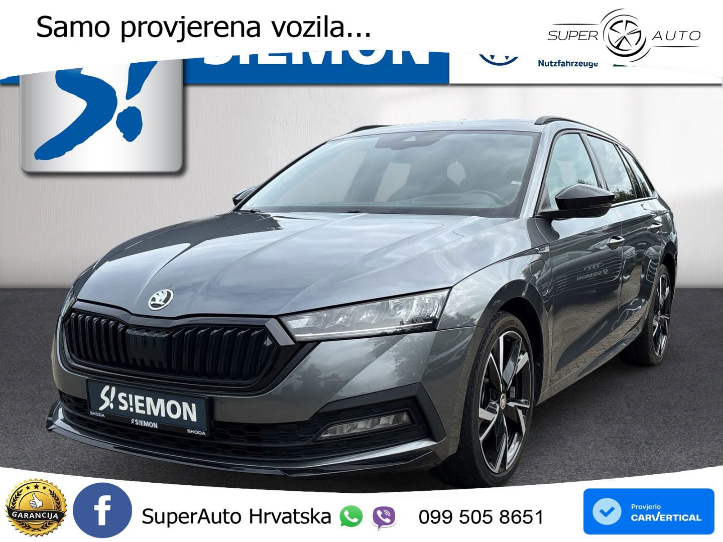 Škoda Octavia Combi iV 1.4 TSI (204 KS) DSG SportLine LED+GR SJED+ACC