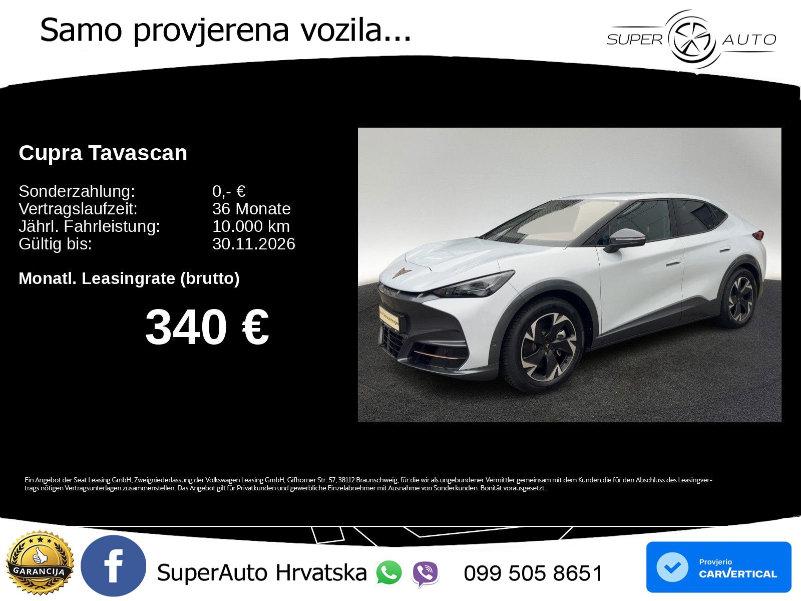 Cupra Tavascan 82 kWh (286 KS) LED+GR SJED+ACC