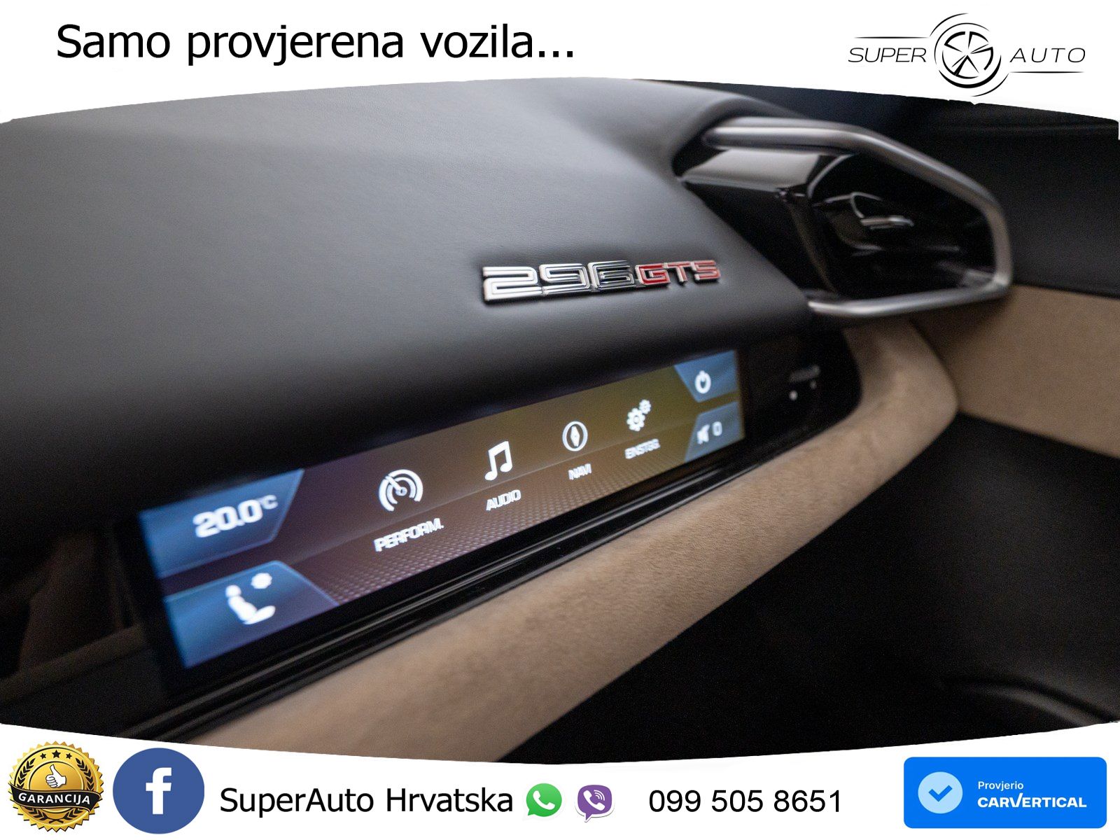 Ferrari 296 GTS 3.0 V6 (830 KS) F1 DCT LED+GR SJED+ACC