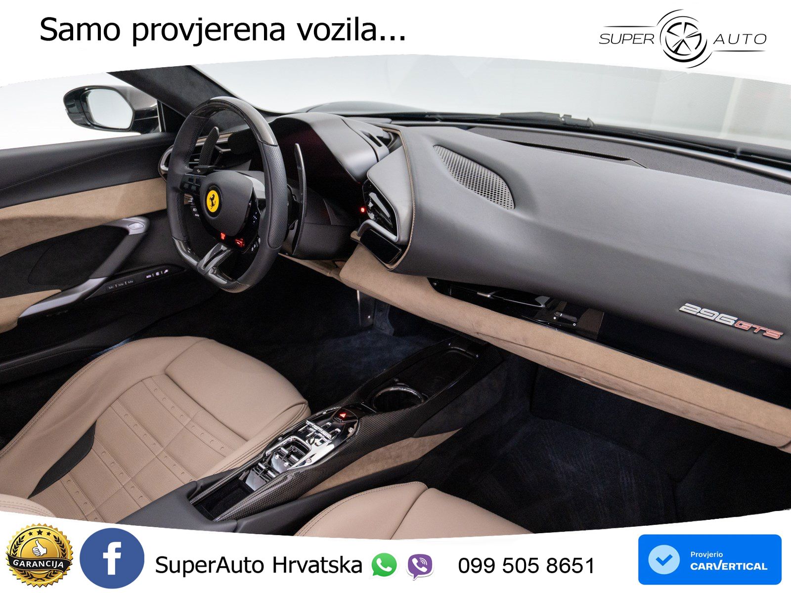 Ferrari 296 GTS 3.0 V6 (830 KS) F1 DCT LED+GR SJED+ACC