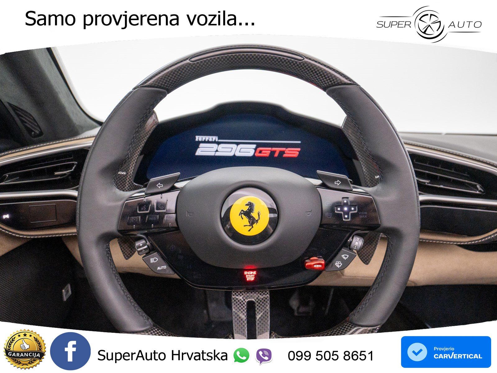 Ferrari 296 GTS 3.0 V6 (830 KS) F1 DCT LED+GR SJED+ACC