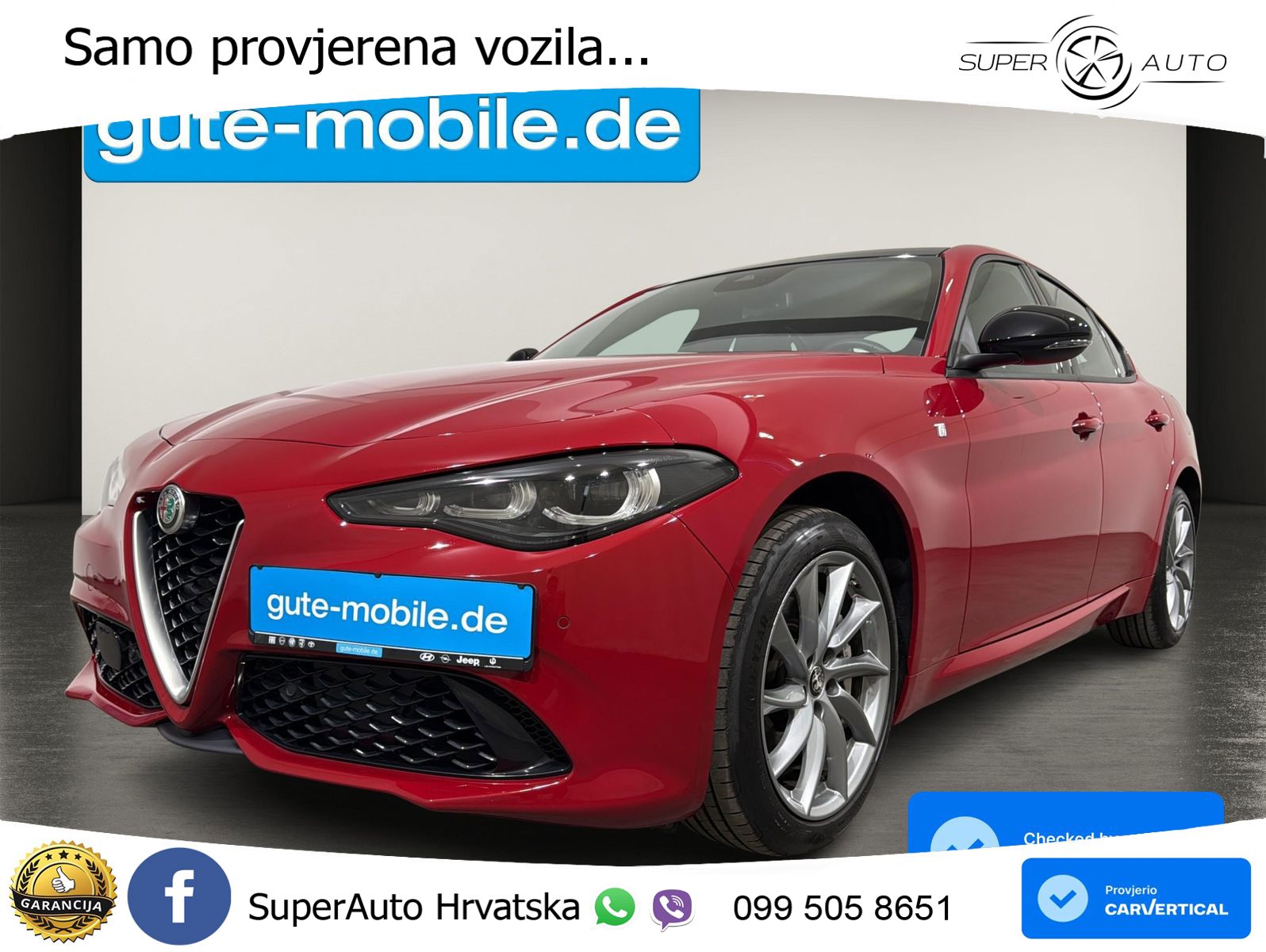 Alfa Romeo Giulia 2.0 Turbo (280 KS) Q4 Automatic LED+GR SJED+ACC