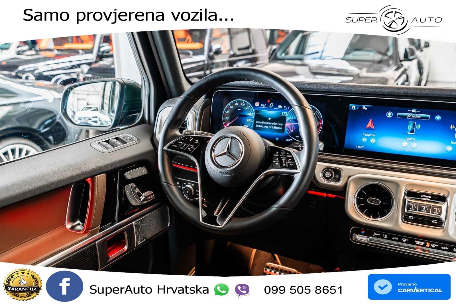 Mercedes G 450d Long (367 KS) 4MATIC 9G-TRONIC ZRAČNI+ACC+GR SJED+360+PANO