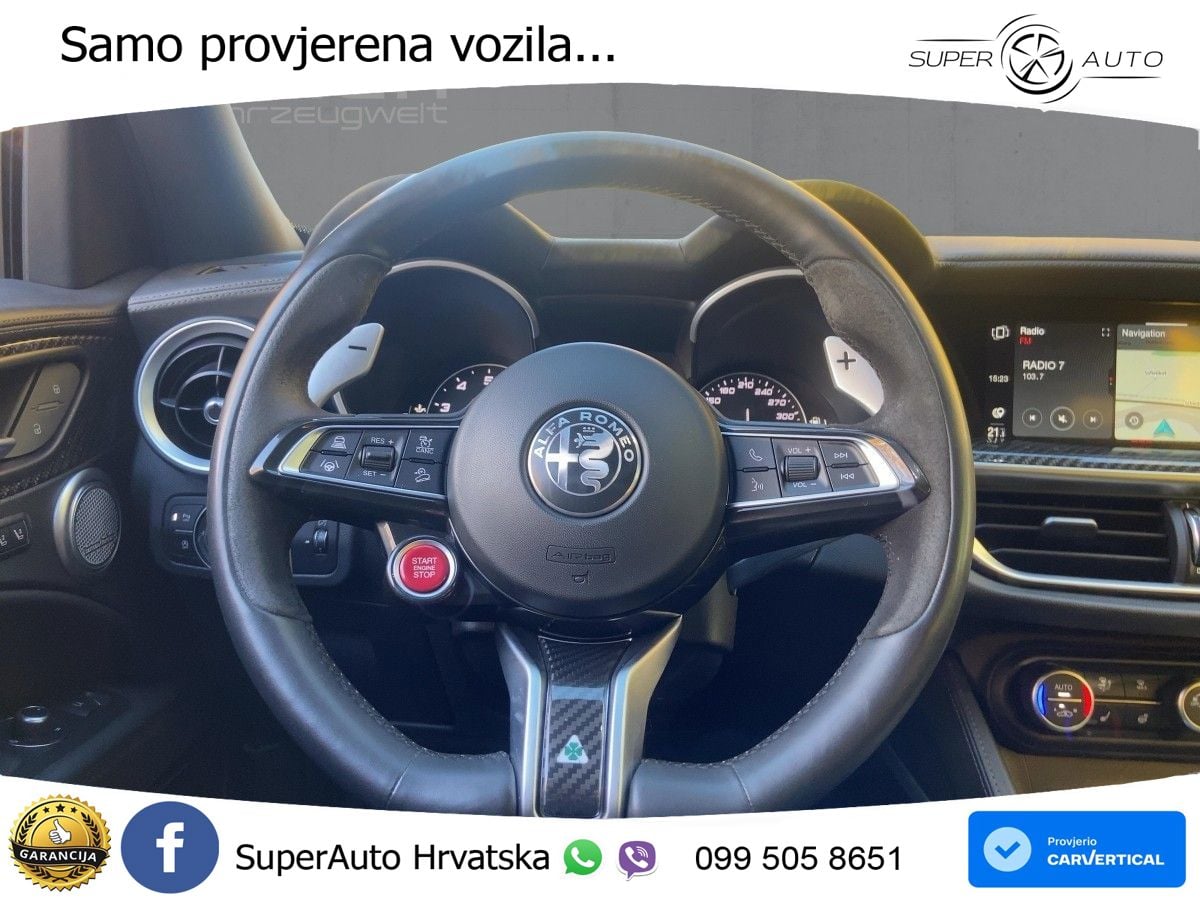 Alfa Romeo Stelvio Quadrifoglio 2.9 V6 Bi-Turbo (520 KS) Q4 Automatic LED+GR SJED+ACC