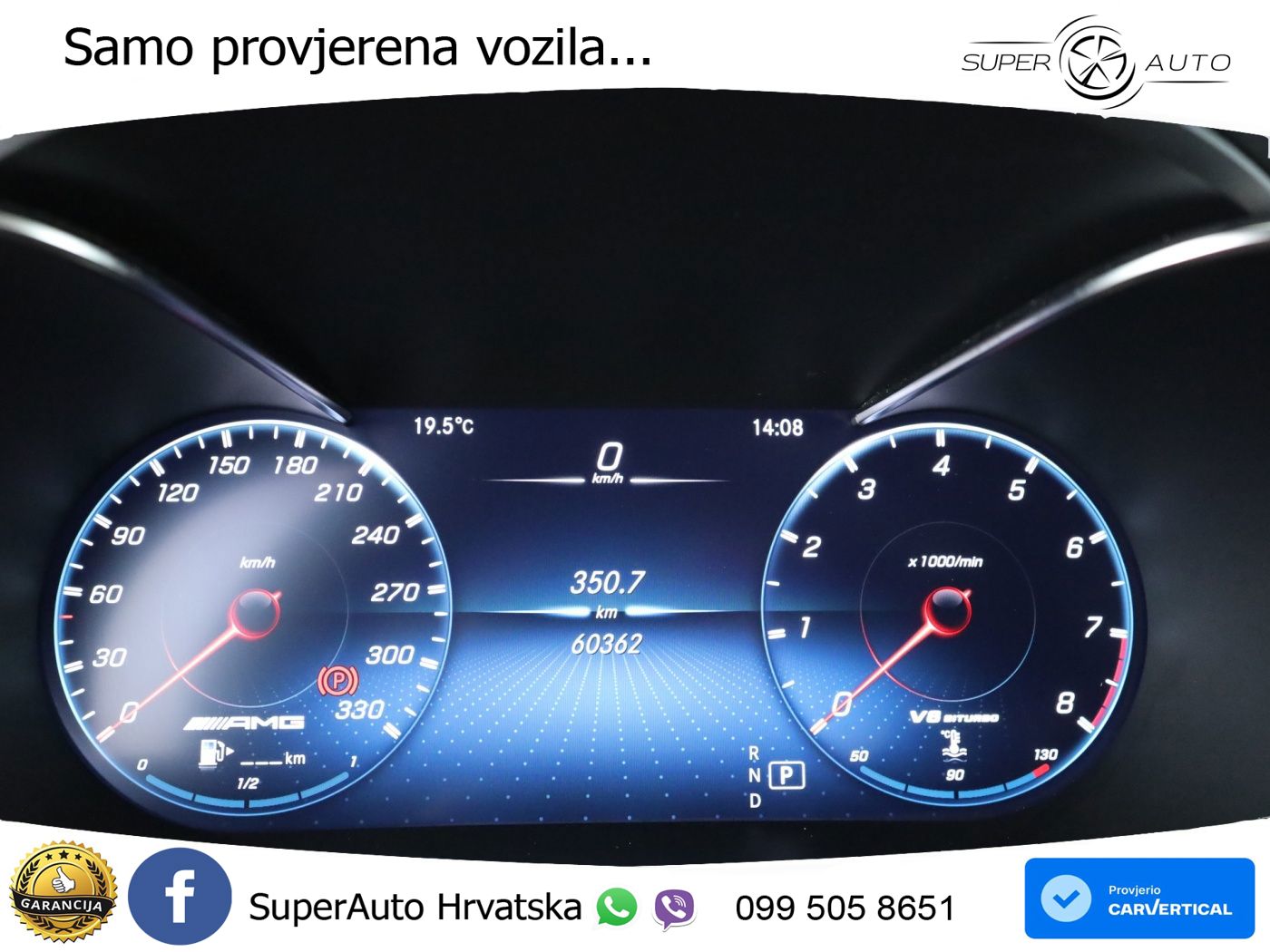 Mercedes AMG GLC 63 S V8 (510 KS) 4MATIC+ MCT ZRAČNI+ACC+GR SJED+KAM+PANO