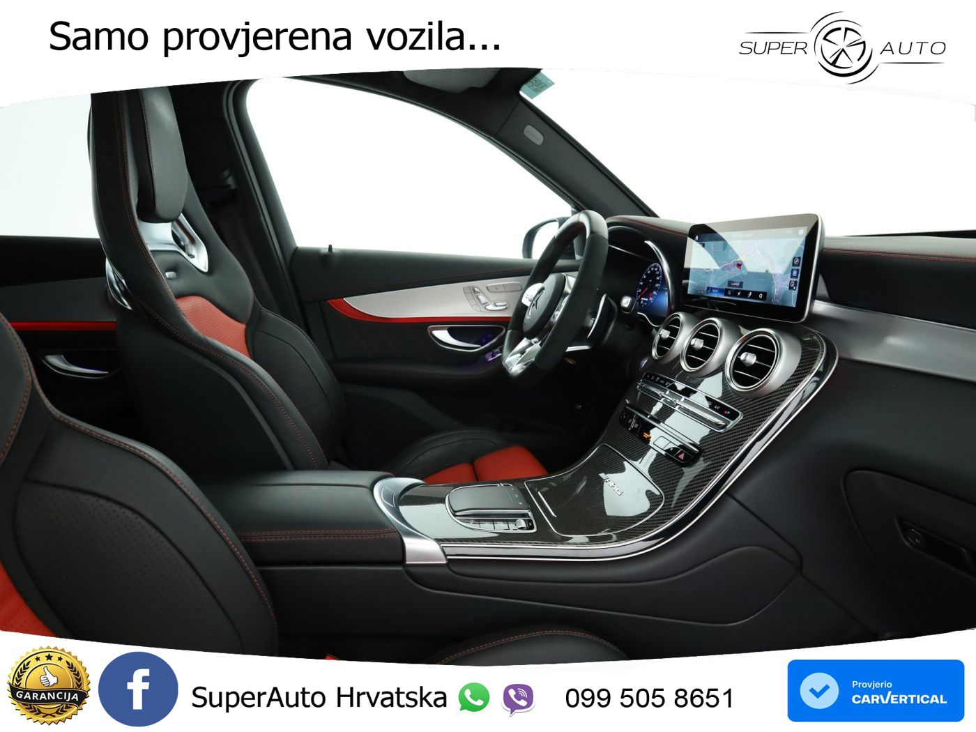 Mercedes AMG GLC 63 S V8 (510 KS) 4MATIC+ MCT ZRAČNI+ACC+GR SJED+KAM+PANO