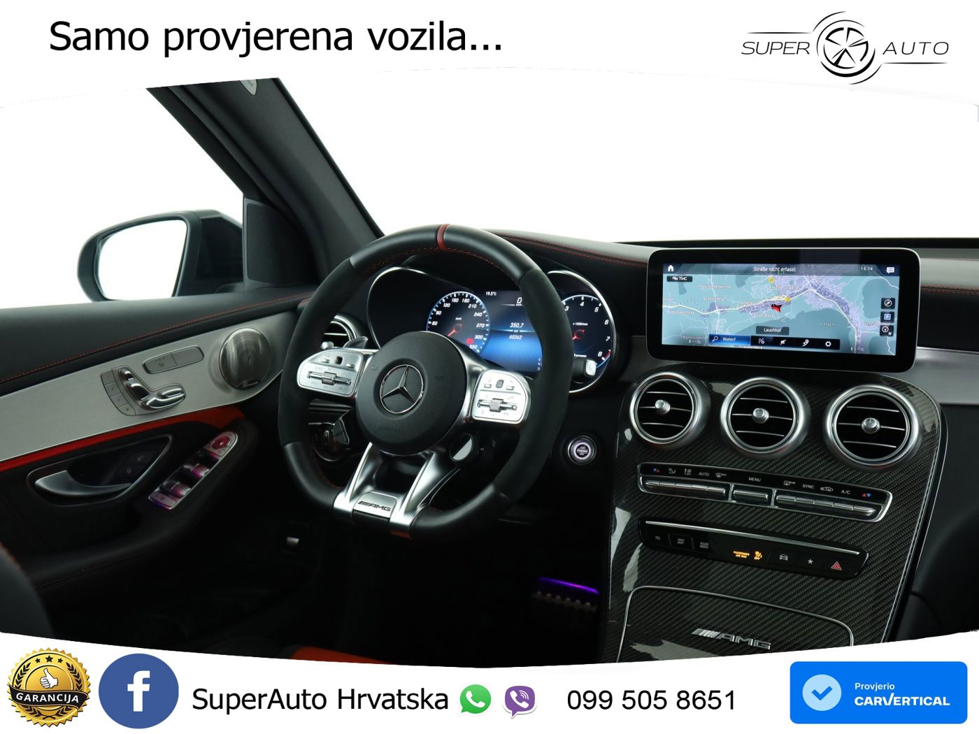 Mercedes AMG GLC 63 S V8 (510 KS) 4MATIC+ MCT ZRAČNI+ACC+GR SJED+KAM+PANO