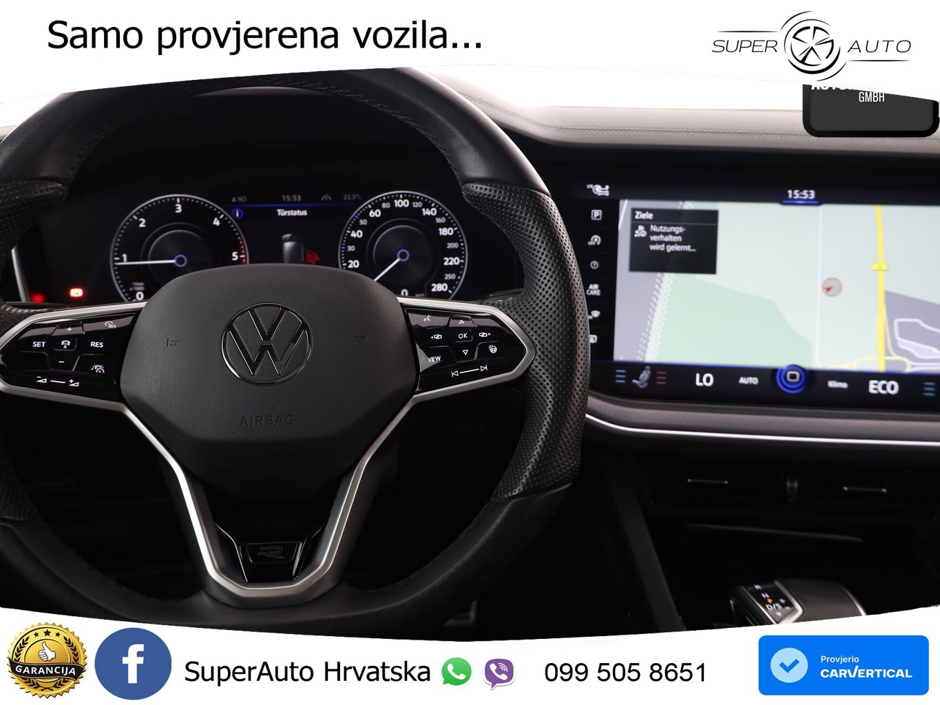Volkswagen Touareg 3.0 V6 TDI (286 KS) 4MOTION Tiptronic R-Line ZRAČNI+ACC+GR SJED+KAM+PANO