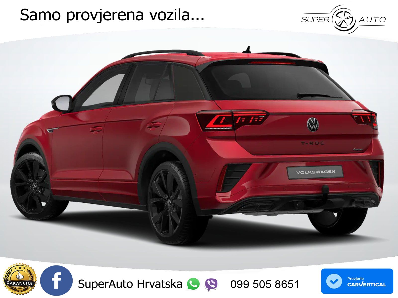 Volkswagen T-Roc 2.0 TSI (190 KS) 4M DSG R-Line LED+GR SJED+ACC