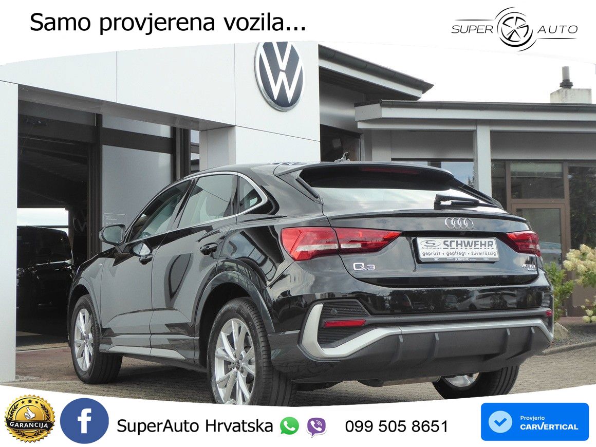 Audi Q3 Sportback 40 TDI (200 KS) quattro S tronic S line LED+GR SJED+ACC