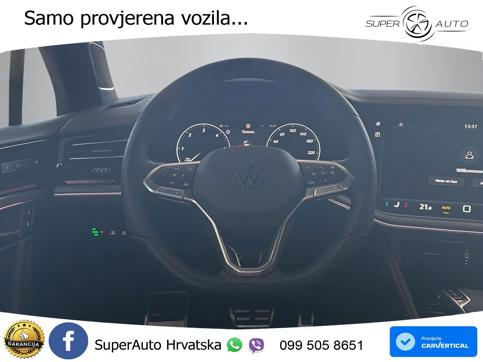 Volkswagen Touareg 3.0 V6 TDI (286 KS) 4MOTION Tiptronic ZRAČNI+ACC+4xGR SJED+KAM