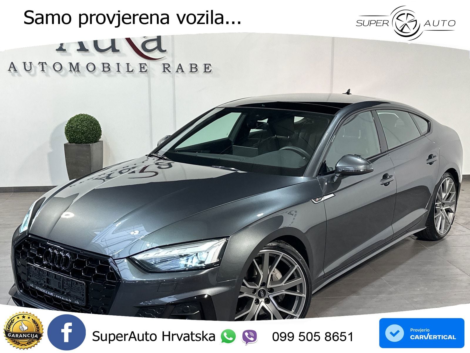 Audi A5 Sportback  40 TFSI (204 KS) quattro S tronic S line LED+GR SJED+ACC