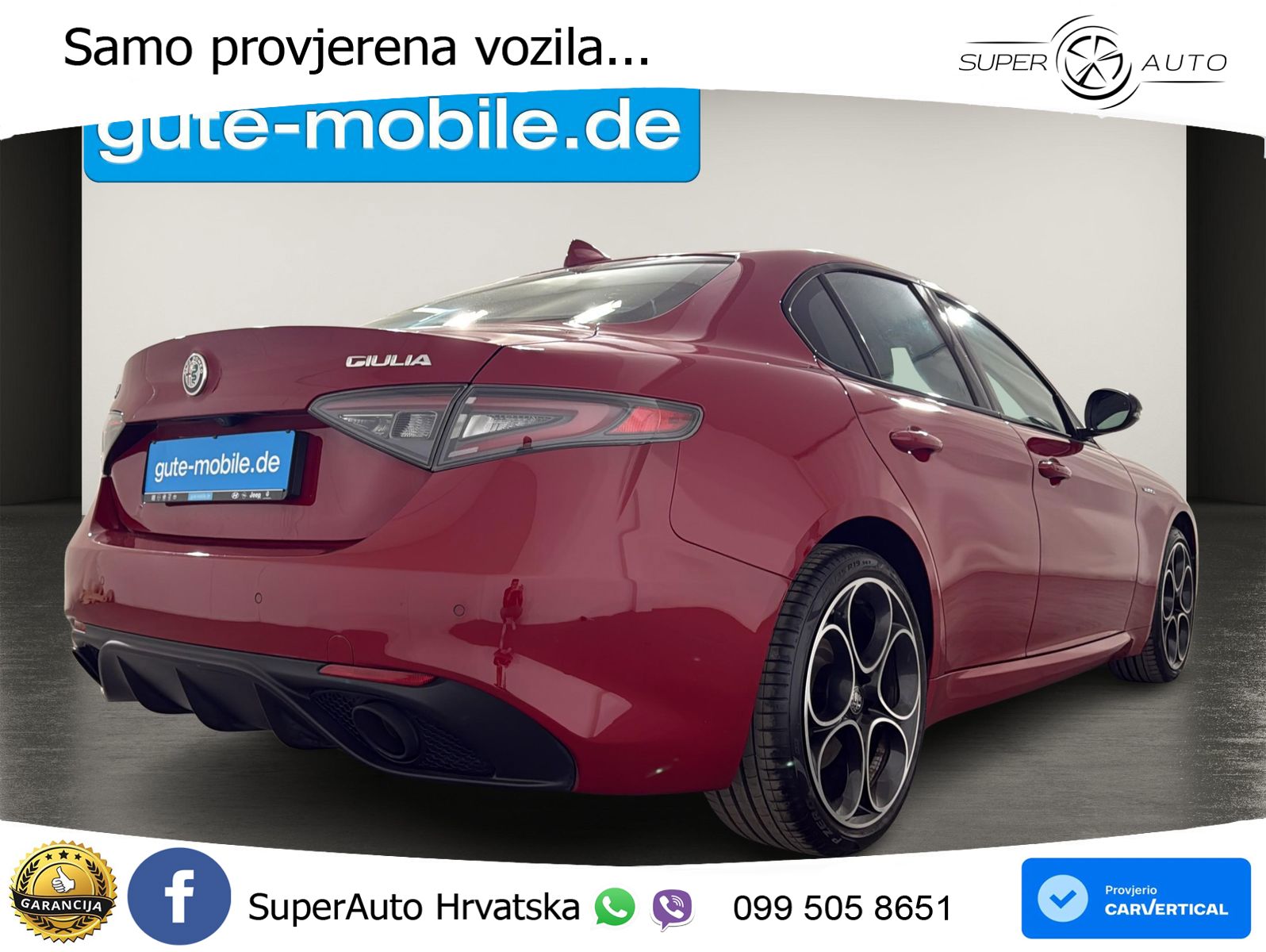 Alfa Romeo Giulia 2.0 Turbo (280 KS) Q4 Automatic LED+GR SJED+ACC