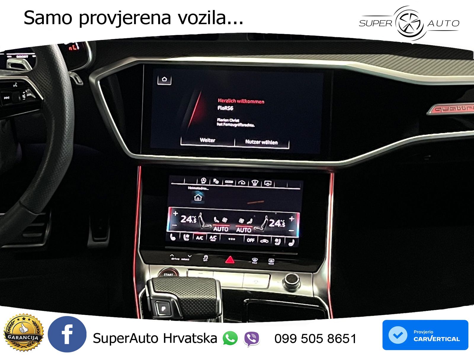 Audi RS6 Avant 4.0 TFSI V8 (600 KS) quattro Tiptronic ZRAČNI+ACC+GR SJED+KAM+PANO
