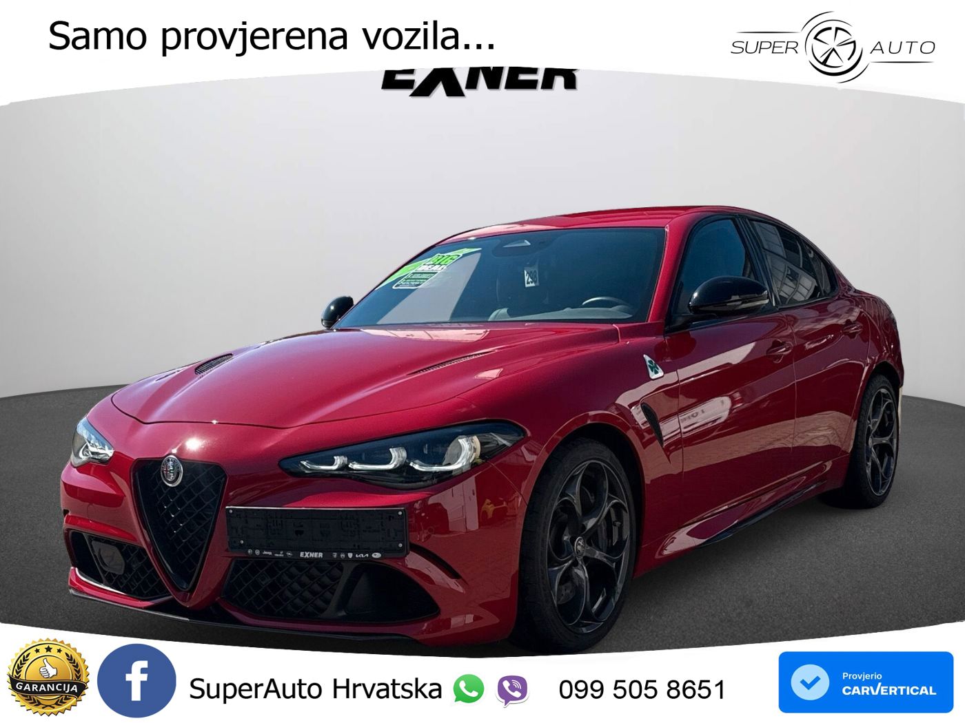 Alfa Romeo Giulia Quadrifoglio 2.9 V6 Bi-Turbo (520 KS) Automatic LED+GR SJED+ACC
