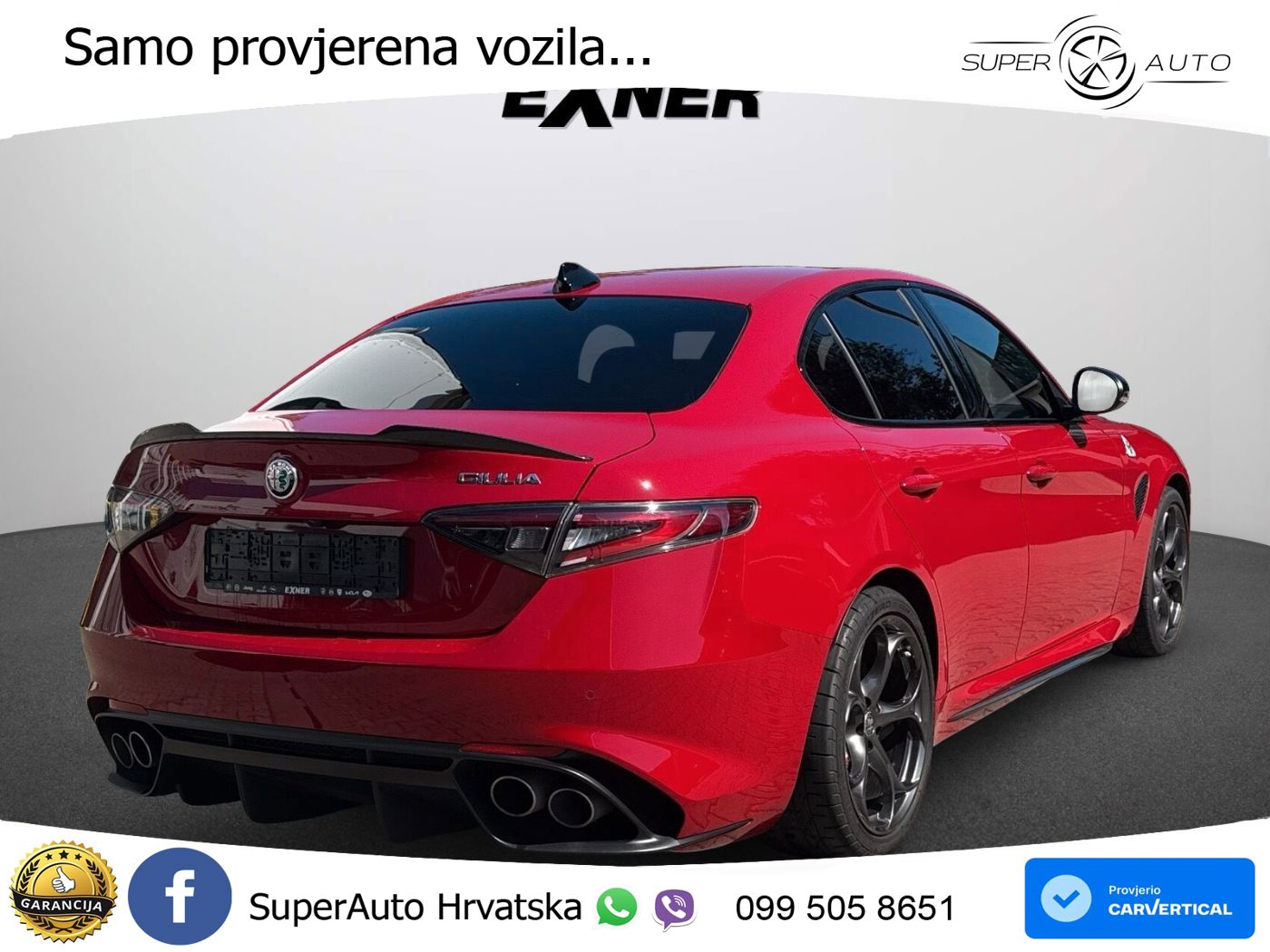 Alfa Romeo Giulia Quadrifoglio 2.9 V6 Bi-Turbo (520 KS) Automatic LED+GR SJED+ACC