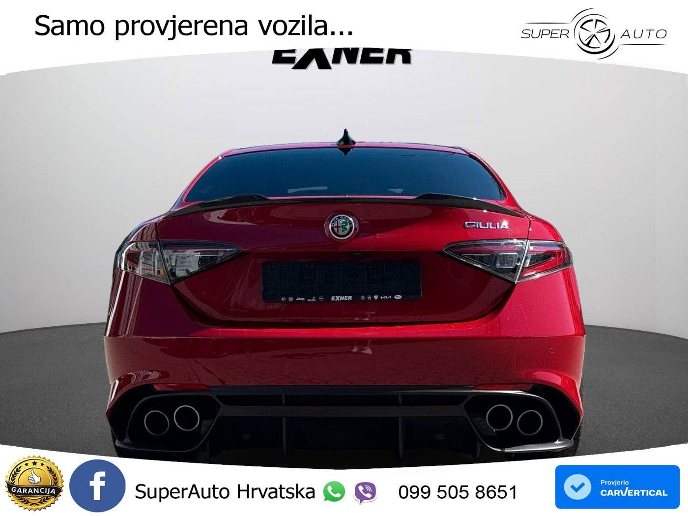 Alfa Romeo Giulia Quadrifoglio 2.9 V6 Bi-Turbo (520 KS) Automatic LED+GR SJED+ACC