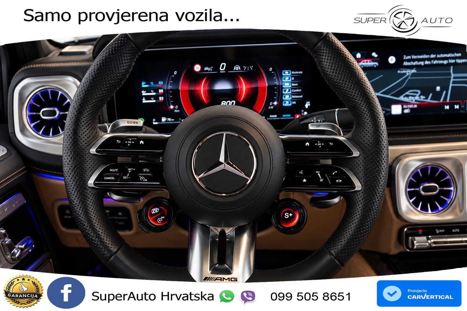 Mercedes AMG G 63 Long V8 (585 KS) 4MATIC 9G-TRONIC AMG SPEEDSHIFT TCT LED+GR SJED+ACC