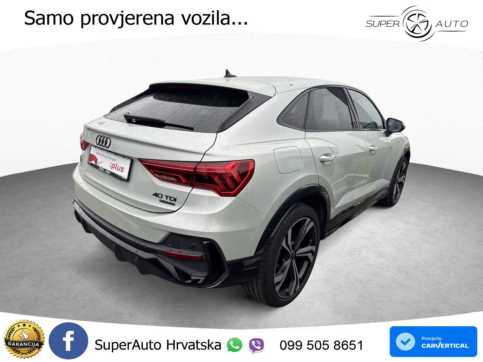 Audi Q3 Sportback 40 TDI (200 KS) quattro S tronic S line LED+GR SJED+ACC