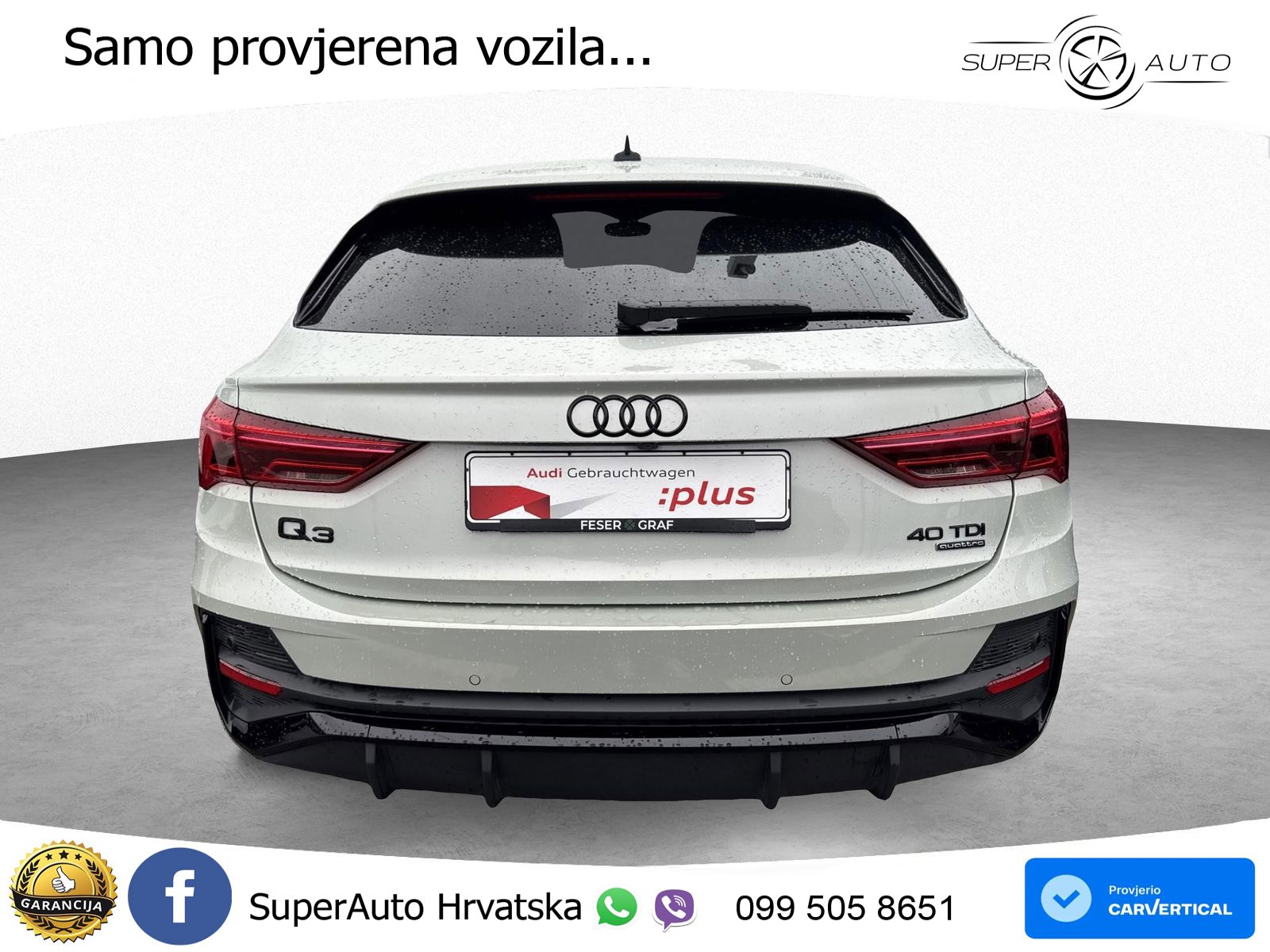 Audi Q3 Sportback 40 TDI (200 KS) quattro S tronic S line LED+GR SJED+ACC