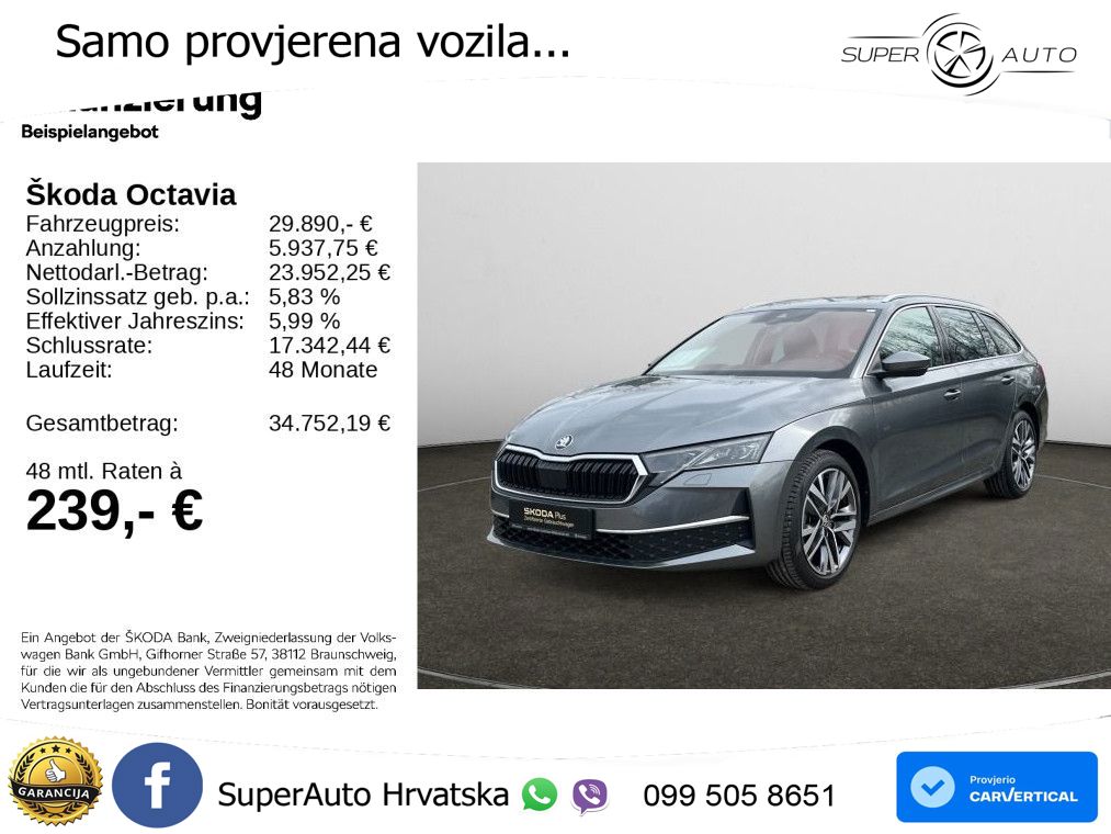 Škoda Octavia Combi 2.0 TDI (150 KS) DSG Selection LED+GR SJED+ACC